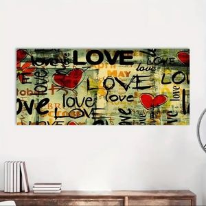 Canvas Poster - "Love" Graffiti Art Poster - Unframed - 8x16 - Valentine’s Day